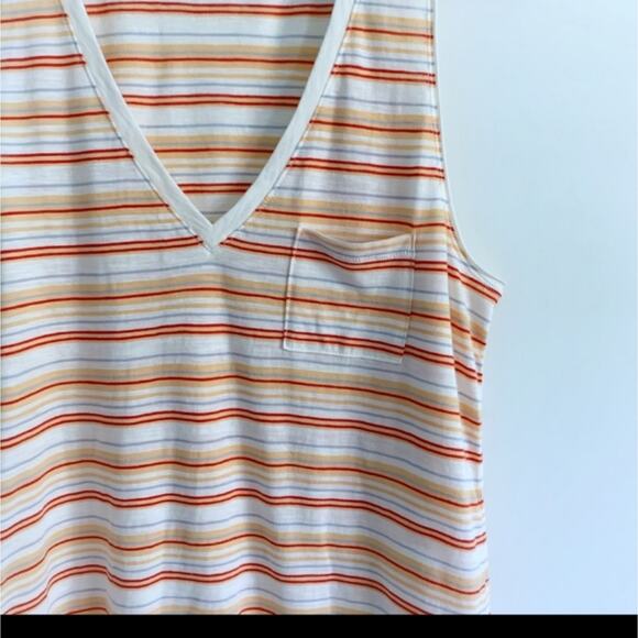 Madewell Striped Multi Whisper V Neck Tank - Picture 4 of 5